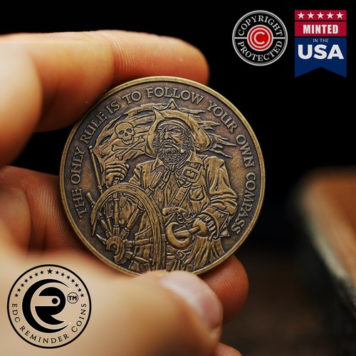 Pirate compass coin - pirate, |