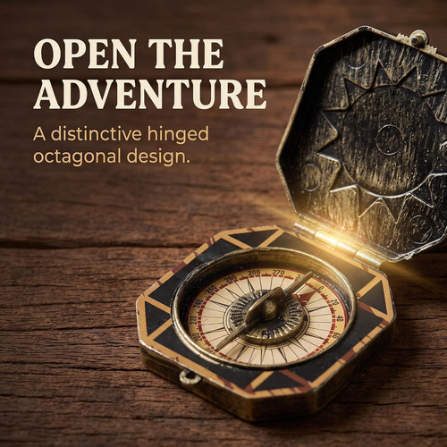Metallic compass ornament - metallic,